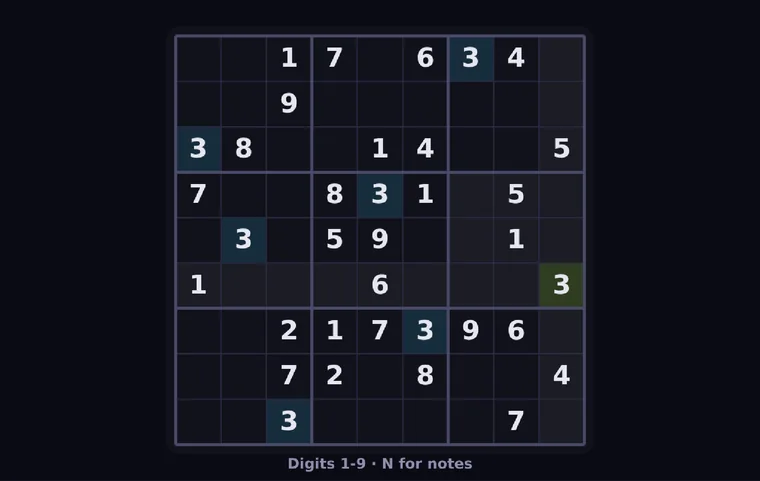 Lumen Sudoku in play